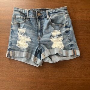 Aeropostale Blue Distressed Jean Shorts